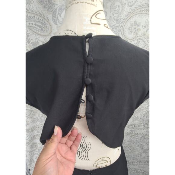 Lulus Conversation Piece gown women's black maxi dress Sz Large Formal Black Tie - Picture 6 of 12